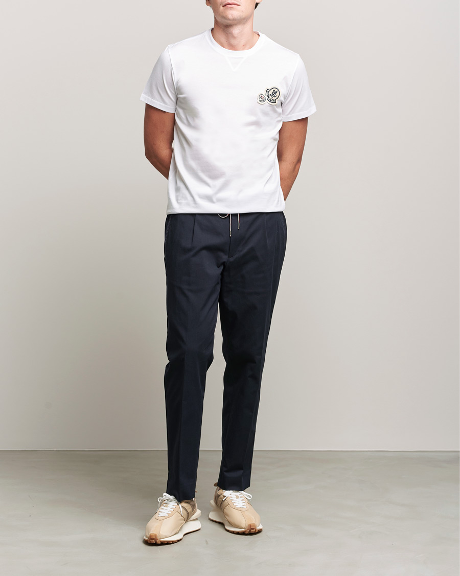 Herr | T-Shirts | Moncler | Double Logo T-Shirt White