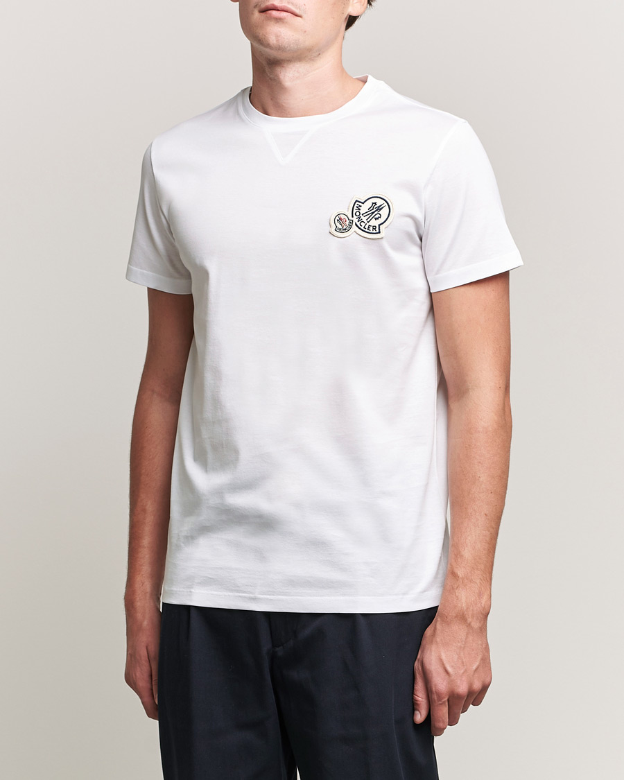 Herr | T-Shirts | Moncler | Double Logo T-Shirt White