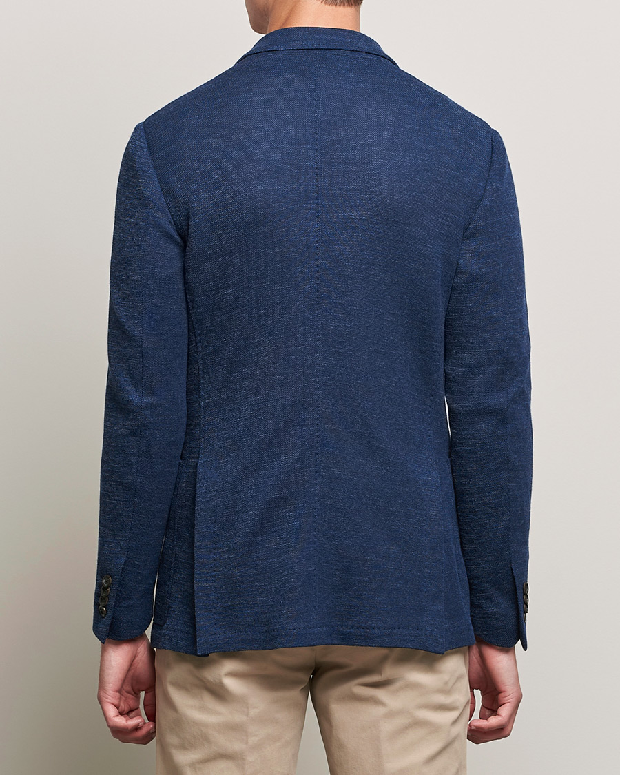 Herr | Kavajer | Canali | Structured Wool Jersey Jacket Dark Blue