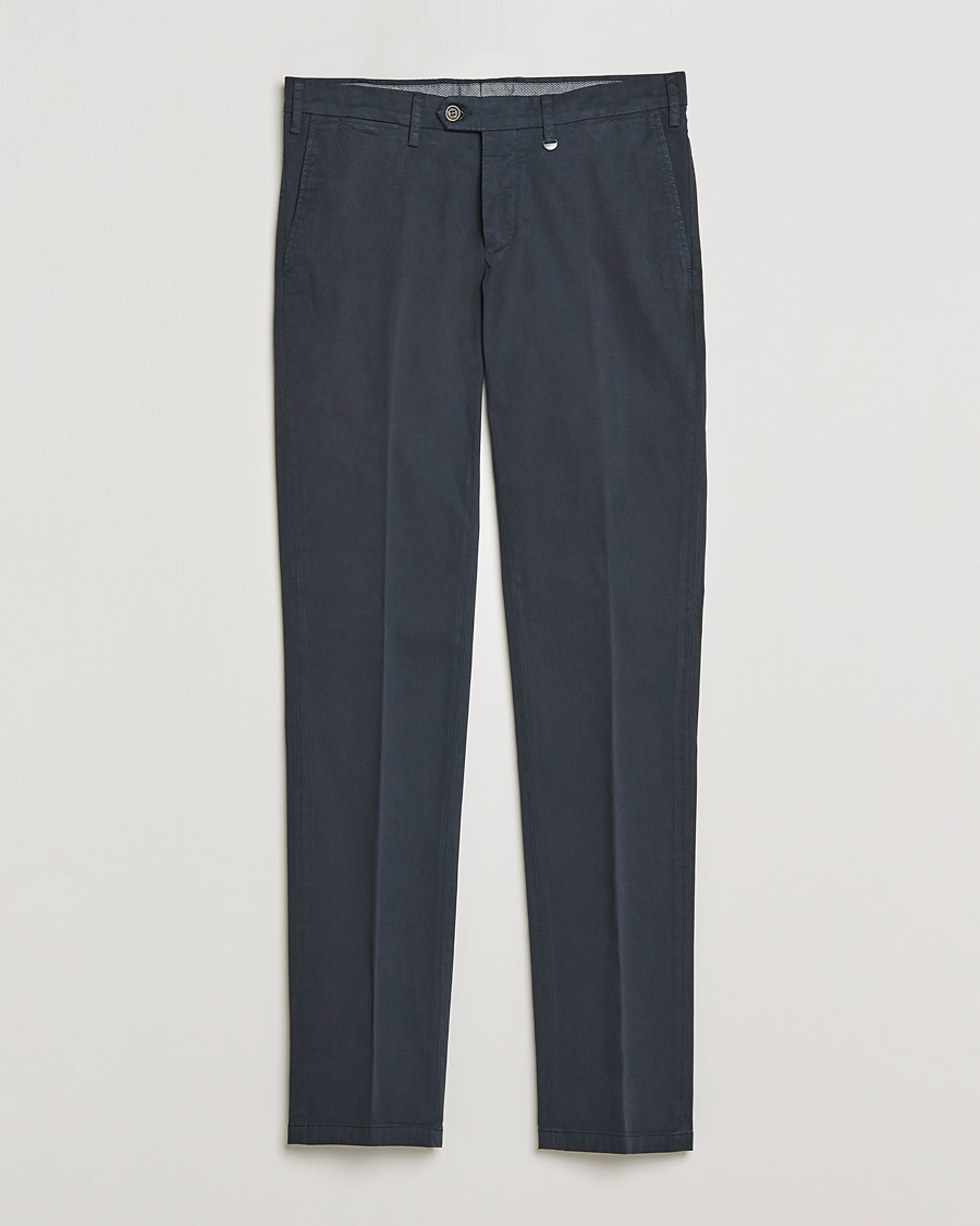 Herr | Byxor | Canali | Slim Fit Stretch Chinos Navy