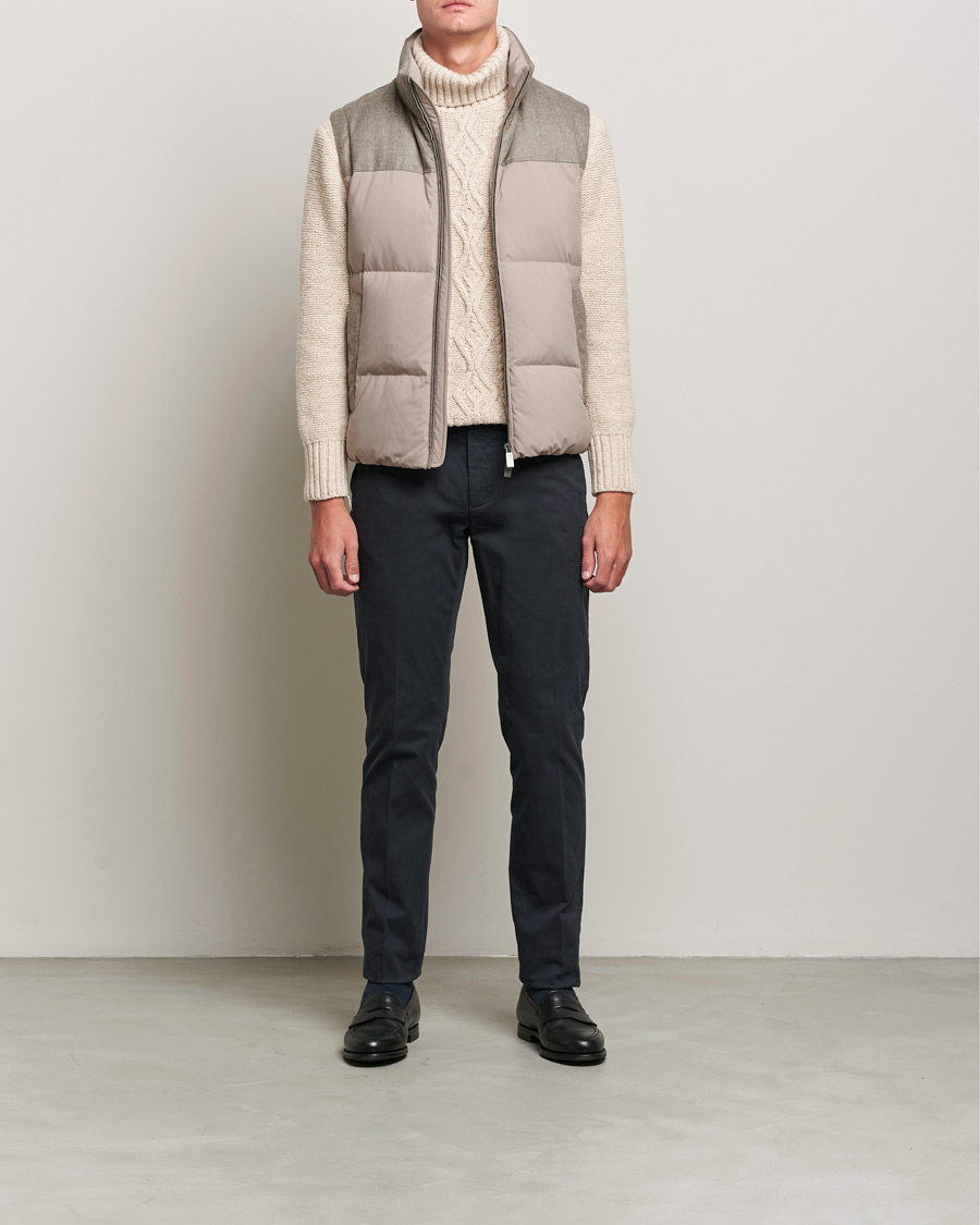 Herr | Byxor | Canali | Slim Fit Stretch Chinos Navy