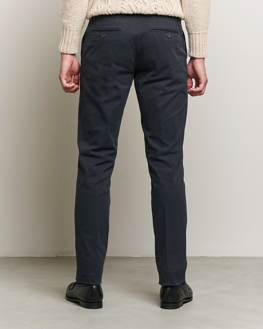 Herr | Byxor | Canali | Slim Fit Stretch Chinos Navy