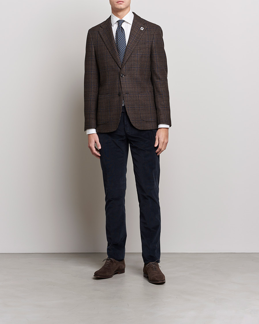 Herr | Manchesterbyxor | Canali | Slim Fit Corduroy Trousers Navy