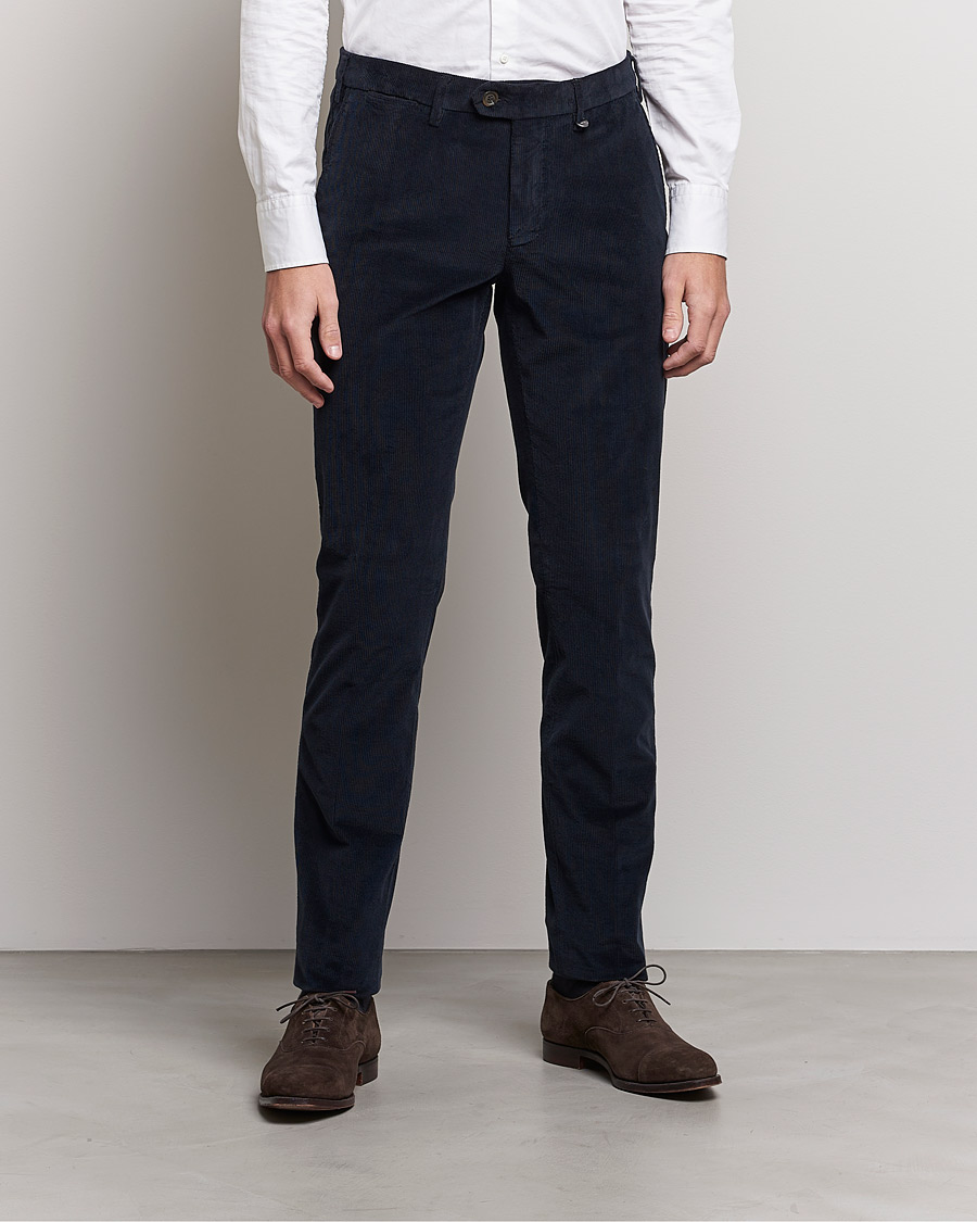 Herr | Canali | Canali | Slim Fit Corduroy Trousers Navy
