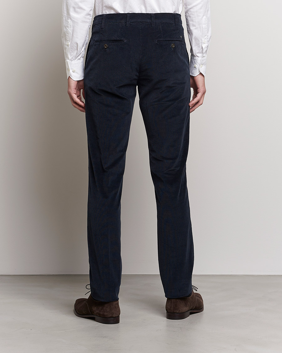 Herr | Byxor | Canali | Slim Fit Corduroy Trousers Navy