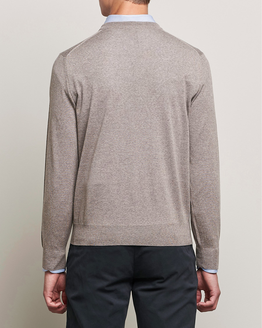 Herr | Tröjor | Canali | Merino Wool Crew Neck Taupe