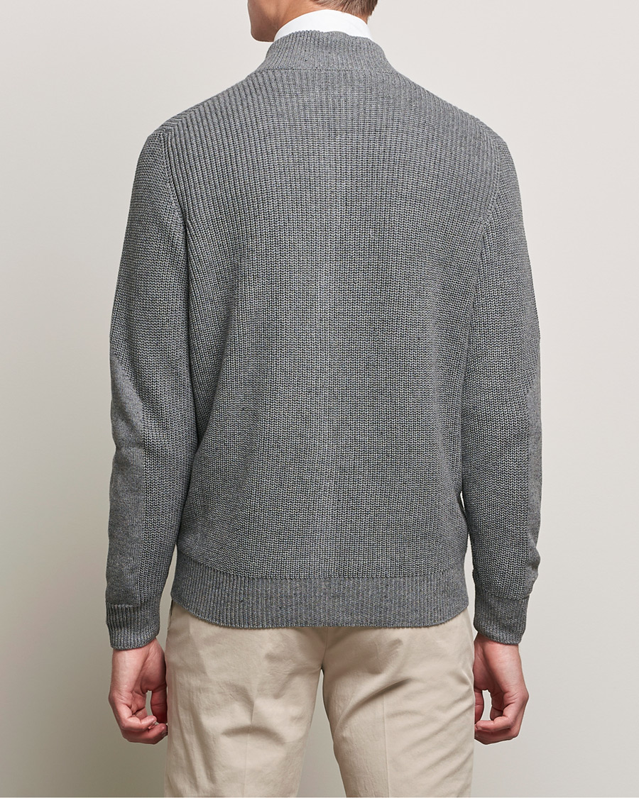 Herr | Tröjor | Canali | Cotton/Cashmere Full Zip Light Grey