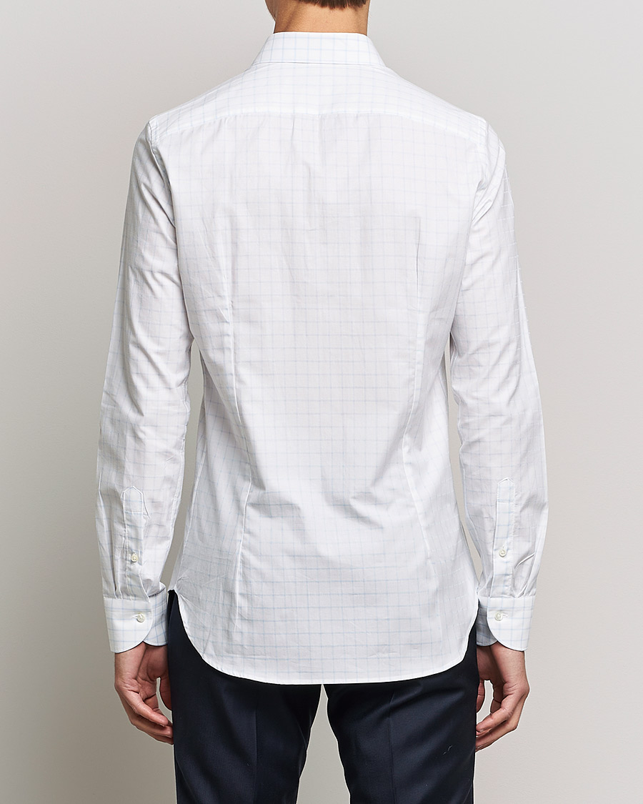 Herr | Skjortor | Canali | Slim Fit Cut Away Shirt Blue Check