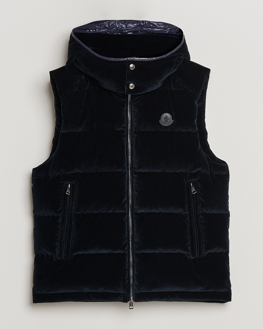 Herr | Jackor | Moncler | Vexin Velvet Down Vest Dark Blue