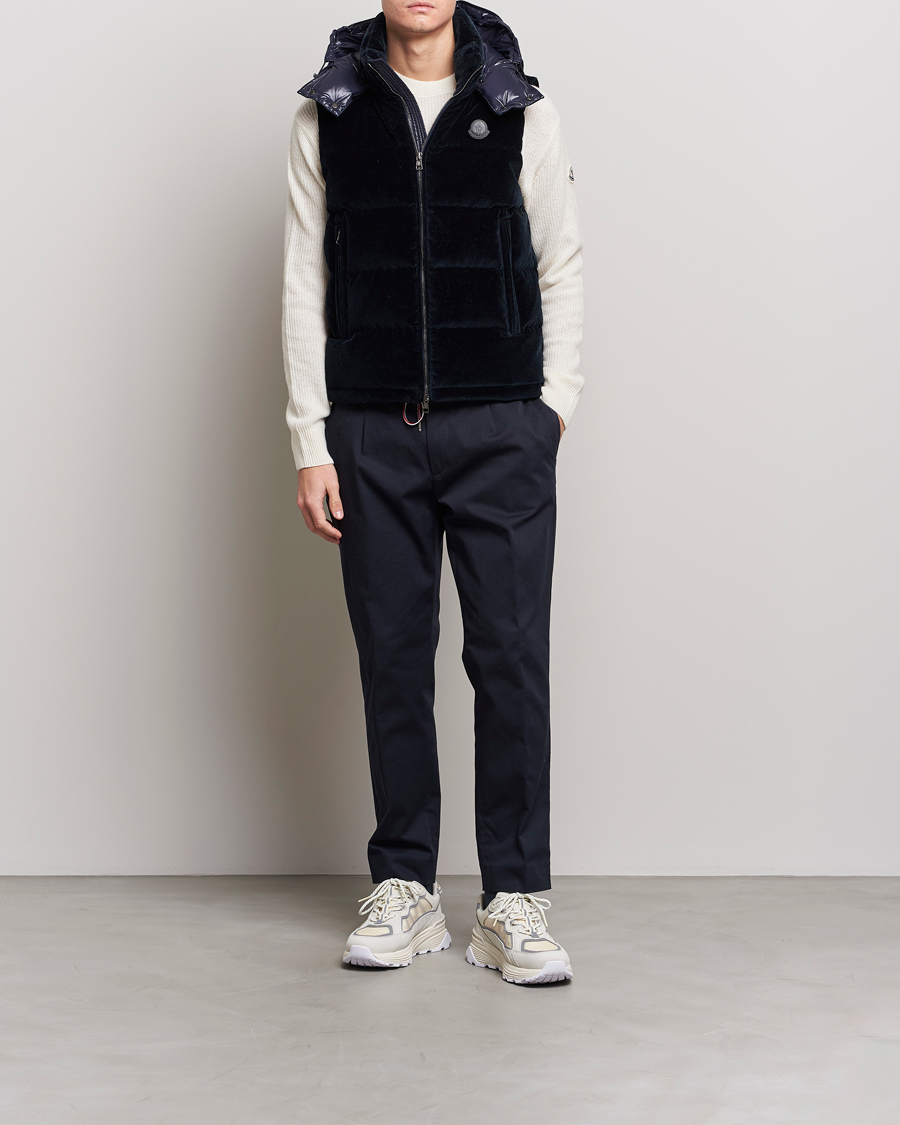 Herr | Jackor | Moncler | Vexin Velvet Down Vest Dark Blue