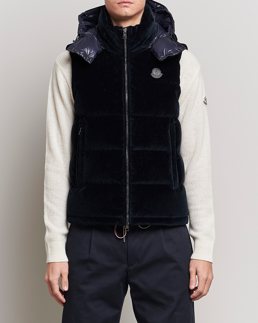 Herr | Jackor | Moncler | Vexin Velvet Down Vest Dark Blue