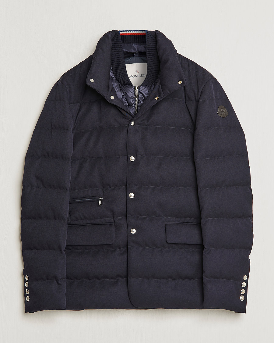 Herr | Jackor | Moncler | Bess Flannel Down Blazer Navy