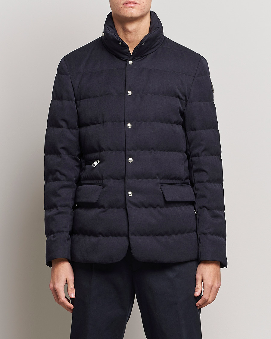 Herr | Jackor | Moncler | Bess Flannel Down Blazer Navy
