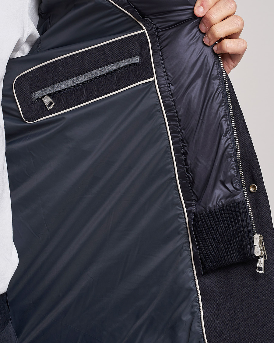 Herr | Jackor | Moncler | Bess Flannel Down Blazer Navy