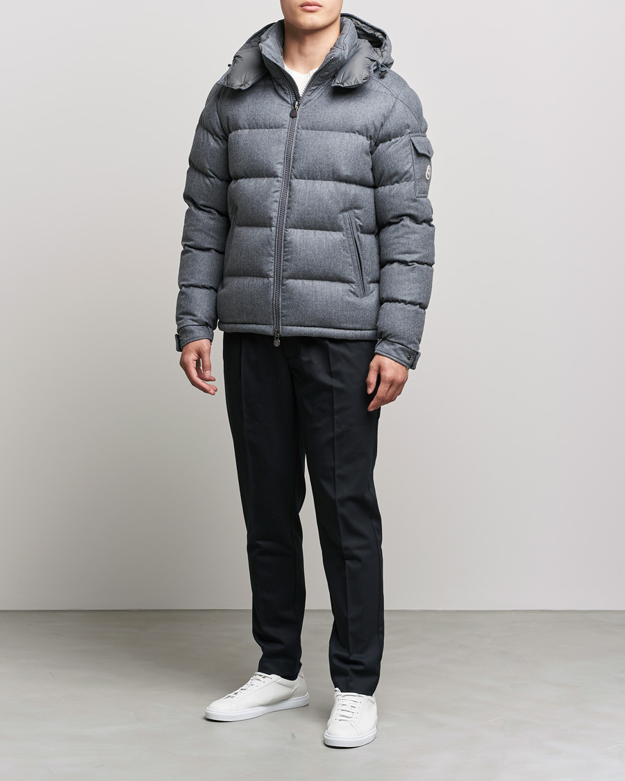 Moncler Montgenevre Flannel Down Jacket Grey Melange | Herr - Care of Carl