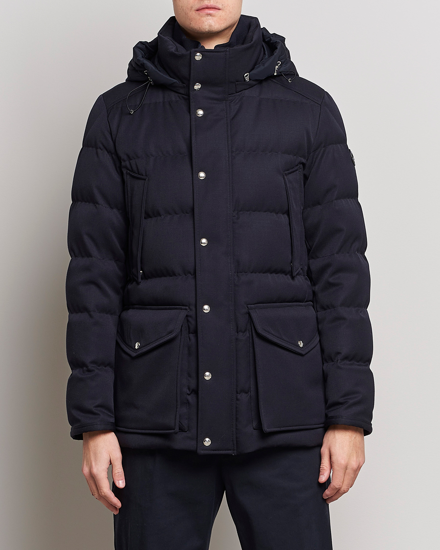 Herr | Vinterjackor | Moncler | Solidage Flannel Down Parka Navy