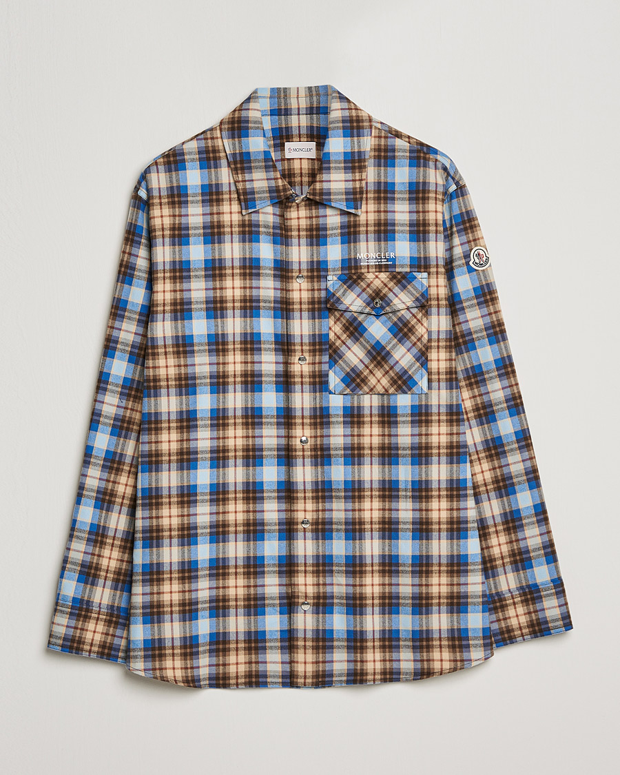 Herr | Skjortor | Moncler | Checked Overshirt Beige