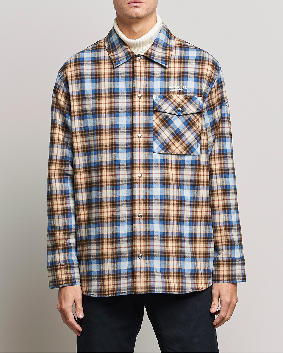 Herr | Skjortor | Moncler | Checked Overshirt Beige