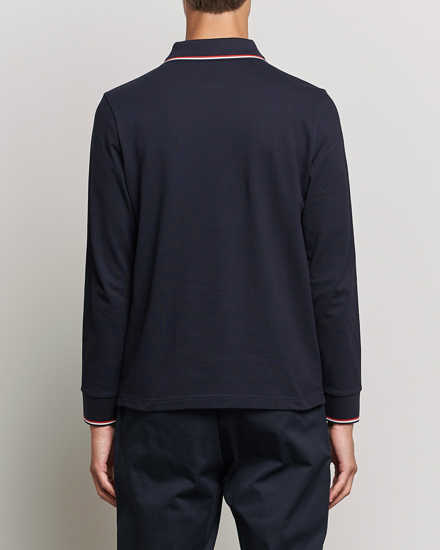 Herr | Tröjor | Moncler | Long Sleeve Logo Tipped Polo Navy