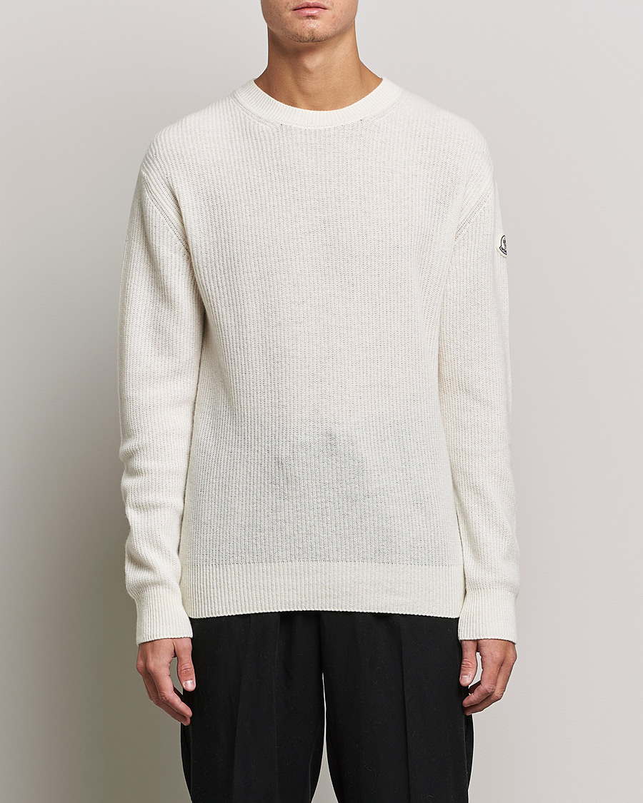 Herr | Tröjor | Moncler | Cashmere Crew Neck Sweater White