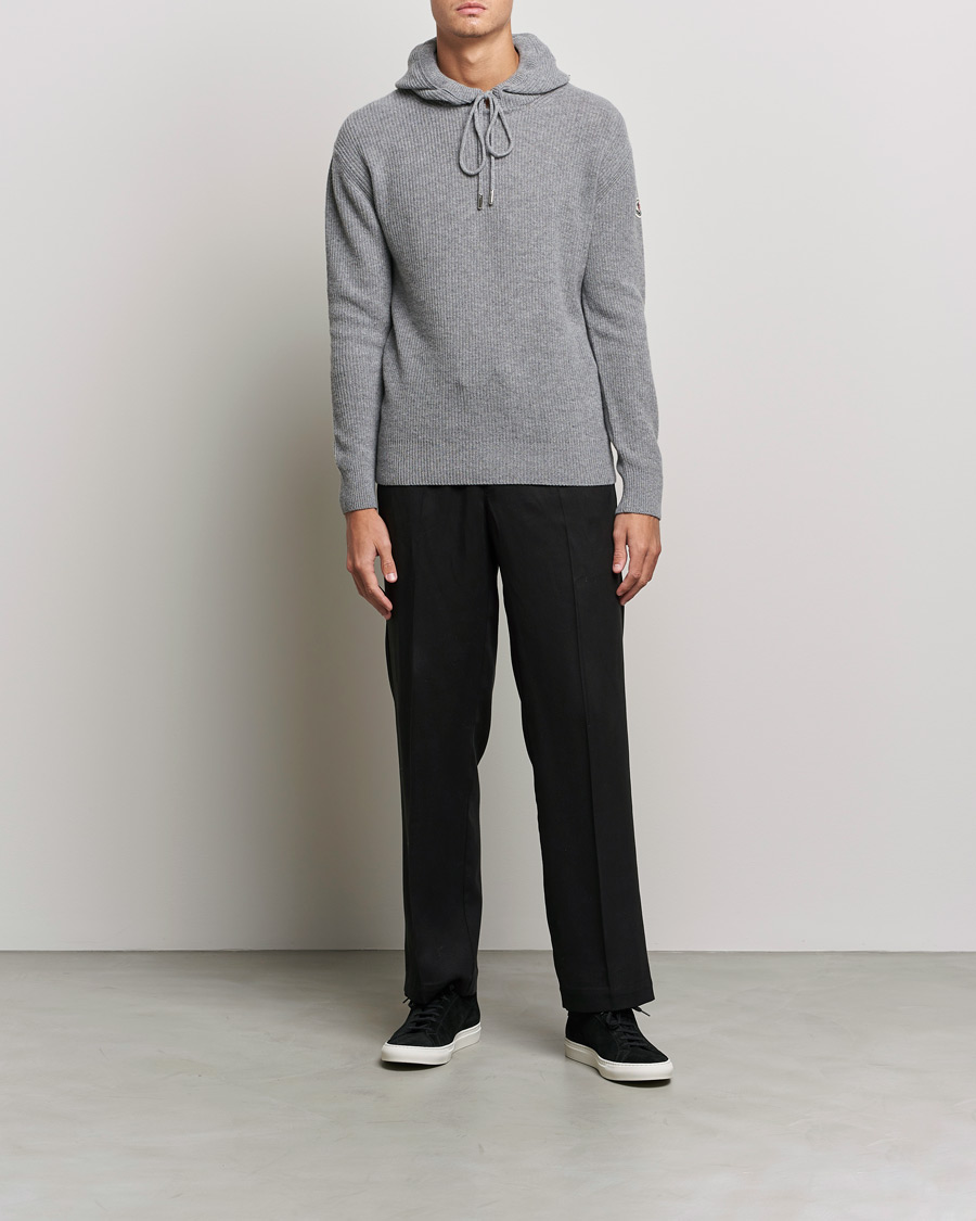 Herr | Tröjor | Moncler | Cashmere Hoodie Grey Melange