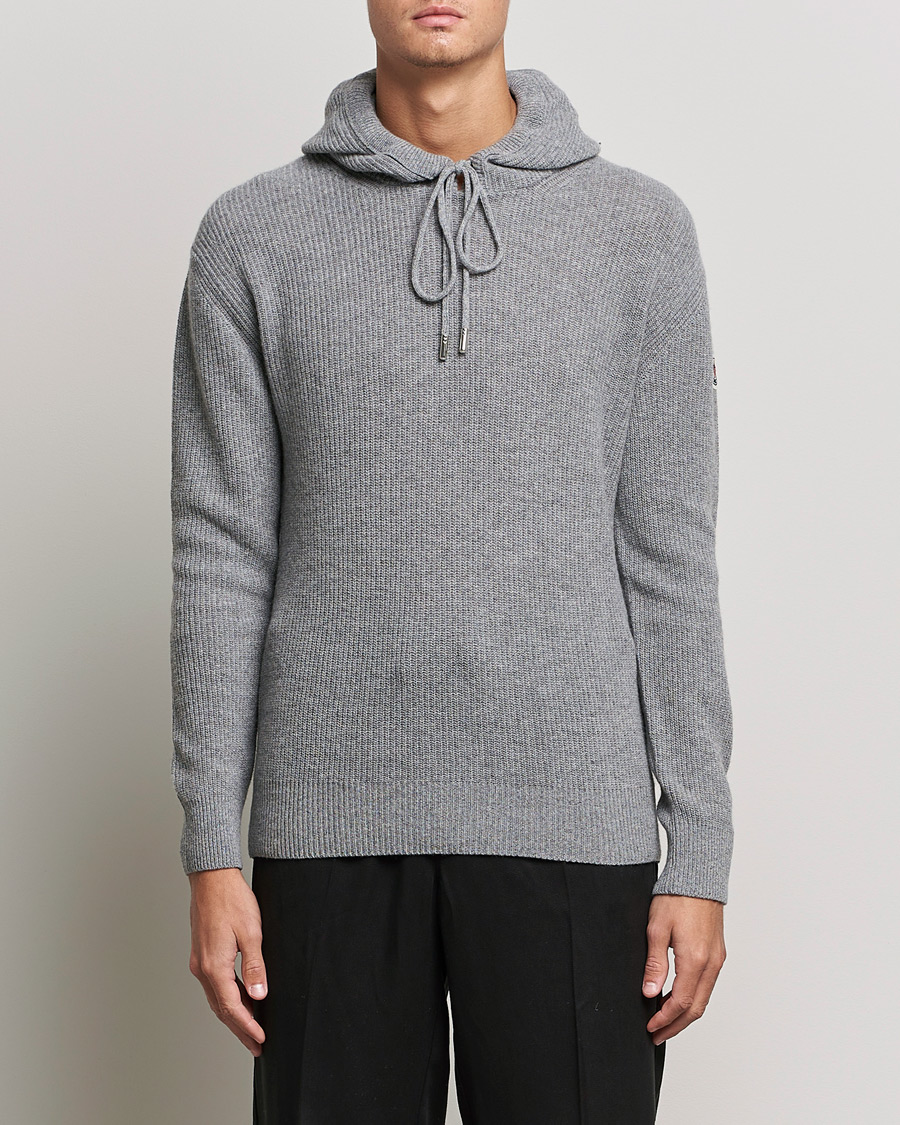 Herr | Tröjor | Moncler | Cashmere Hoodie Grey Melange