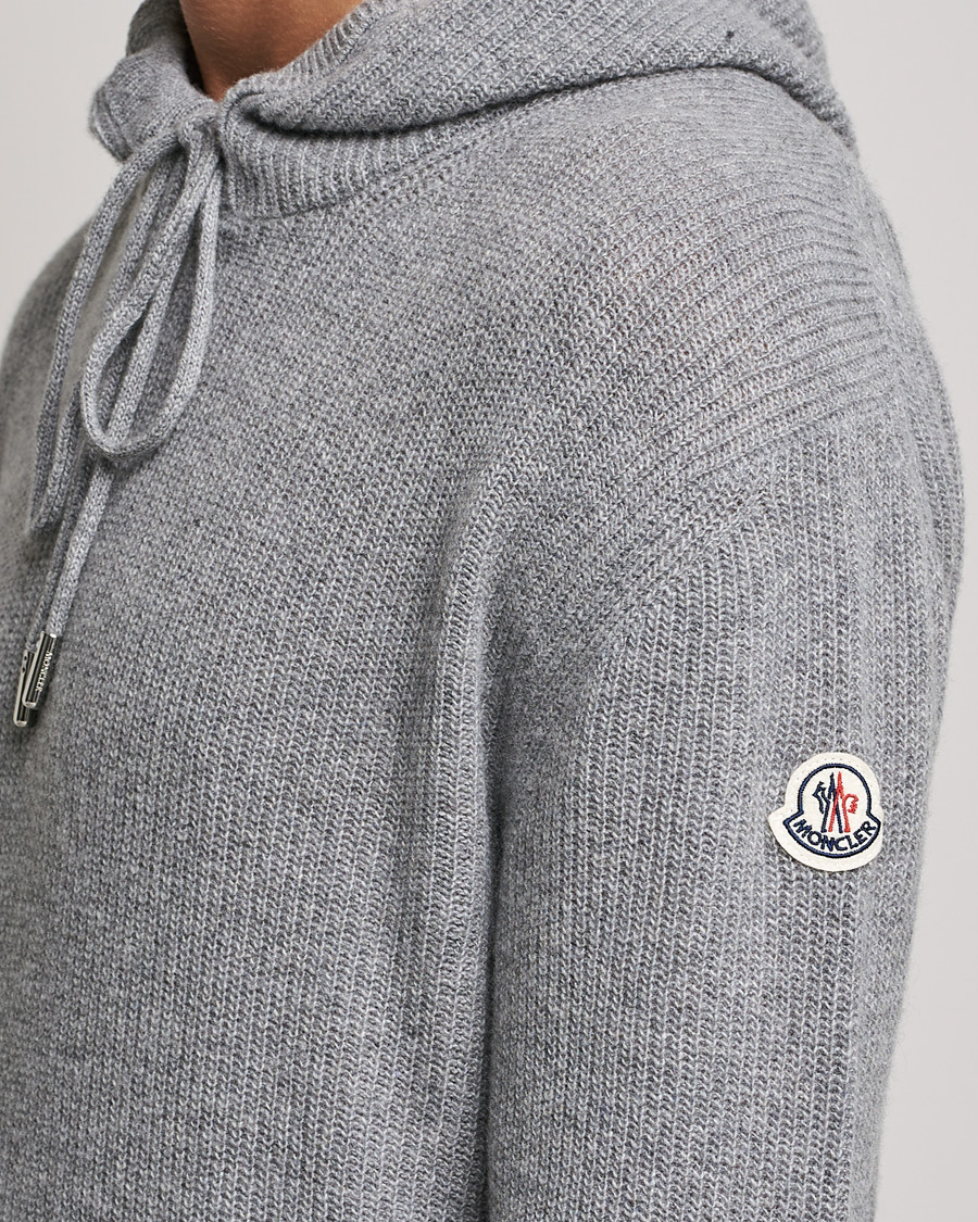 Herr | Tröjor | Moncler | Cashmere Hoodie Grey Melange