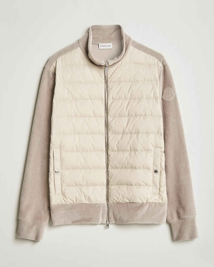 Herr | Tröjor | Moncler | Corduroy Zip Cardigan Light Beige