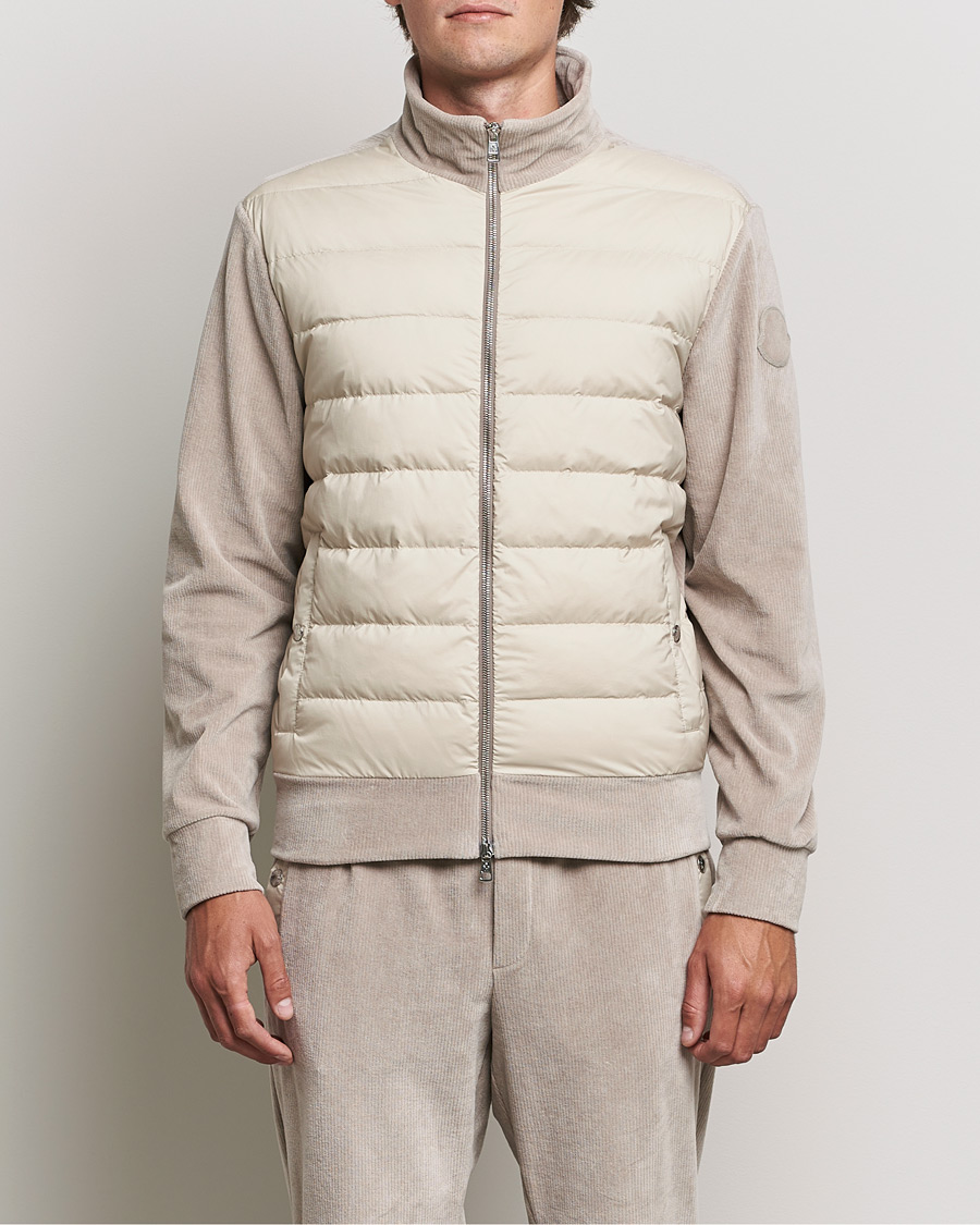 Herr | Tröjor | Moncler | Corduroy Zip Cardigan Light Beige