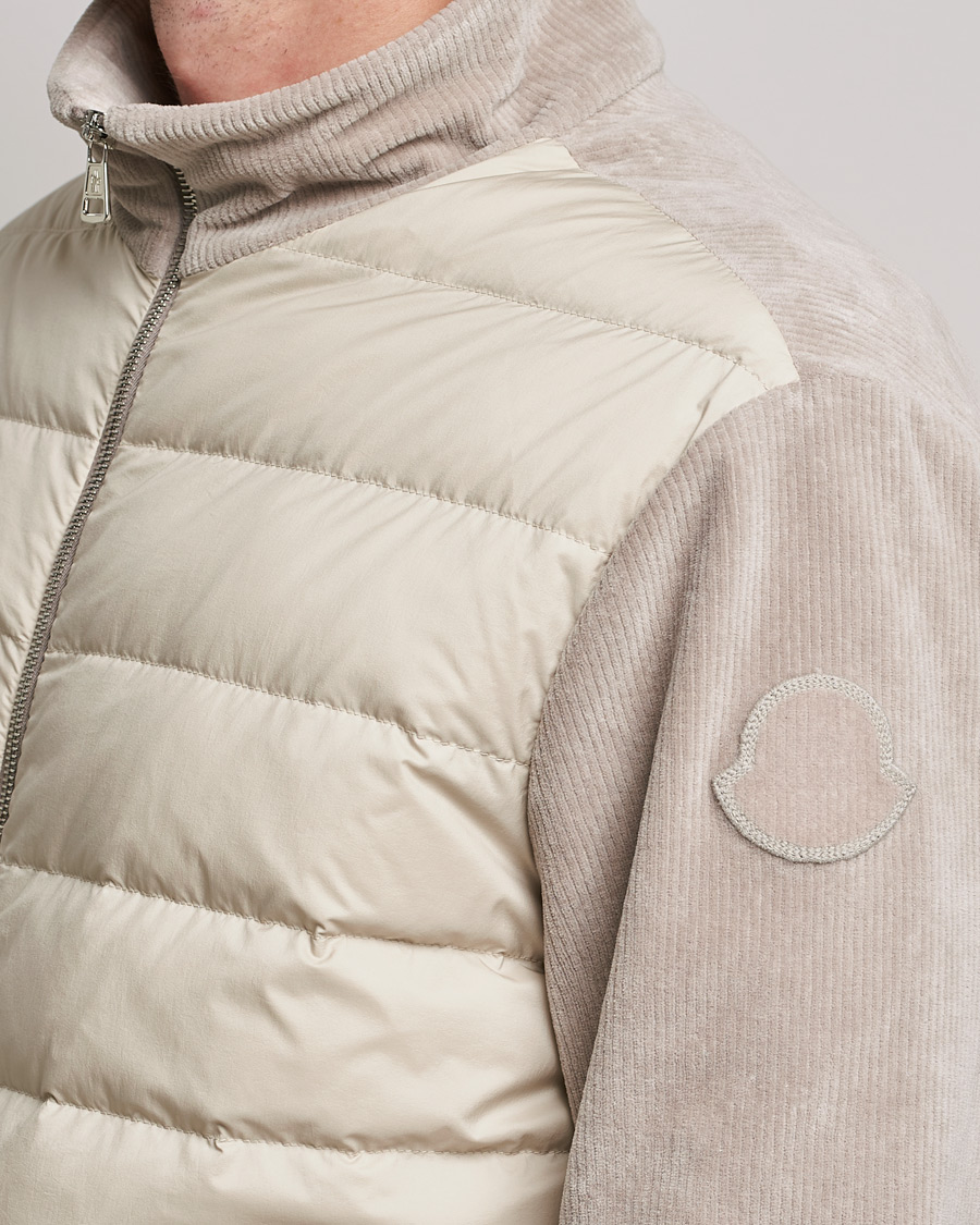 Herr | Tröjor | Moncler | Corduroy Zip Cardigan Light Beige