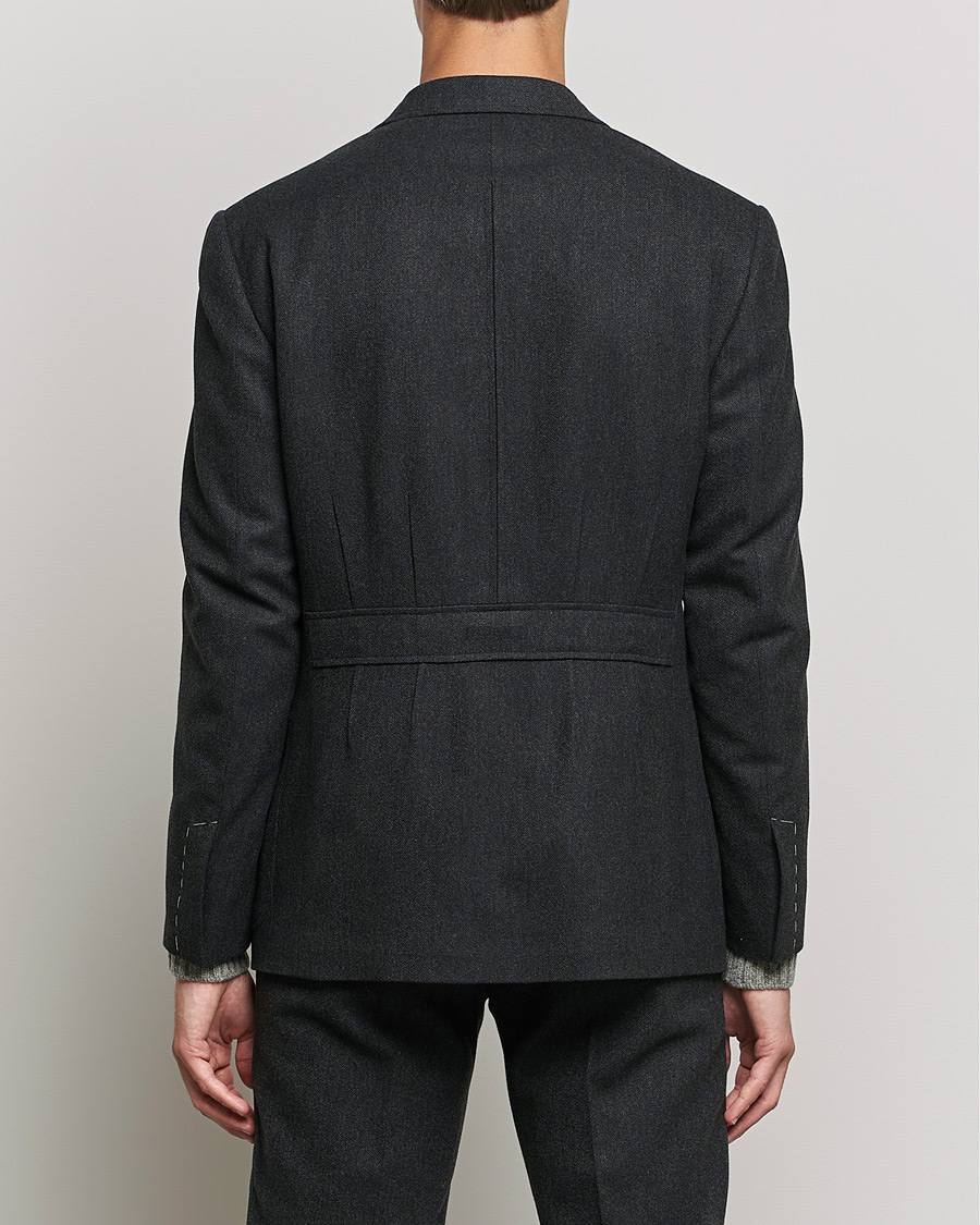 Herr | Kavajer | Ralph Lauren Purple Label | Double Breasted Flannel Sportcoat Dark Grey