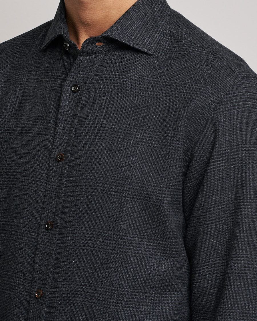Herr | Skjortor | Ralph Lauren Purple Label | Flannel Sport Shirt Dark Grey