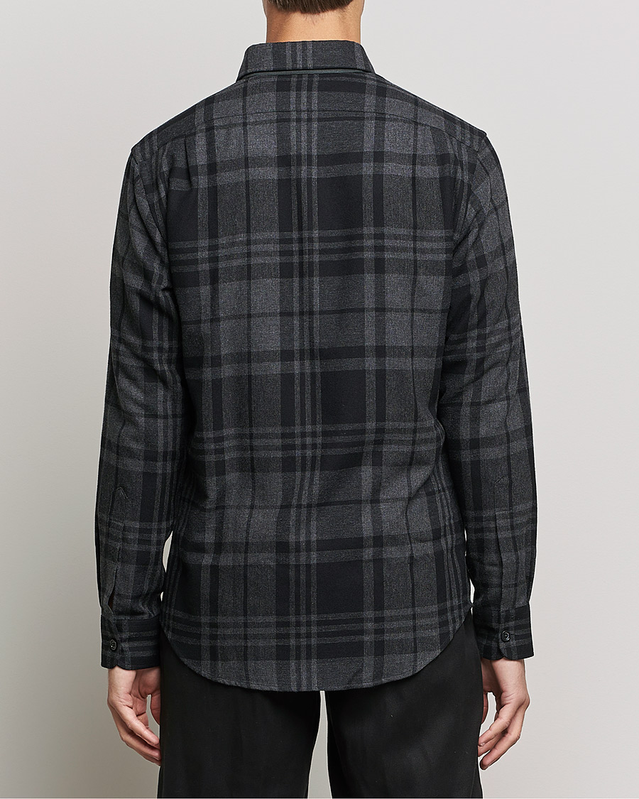 Herr | Skjortor | Ralph Lauren Purple Label | Glencheck Wool Overshirt Dark Grey