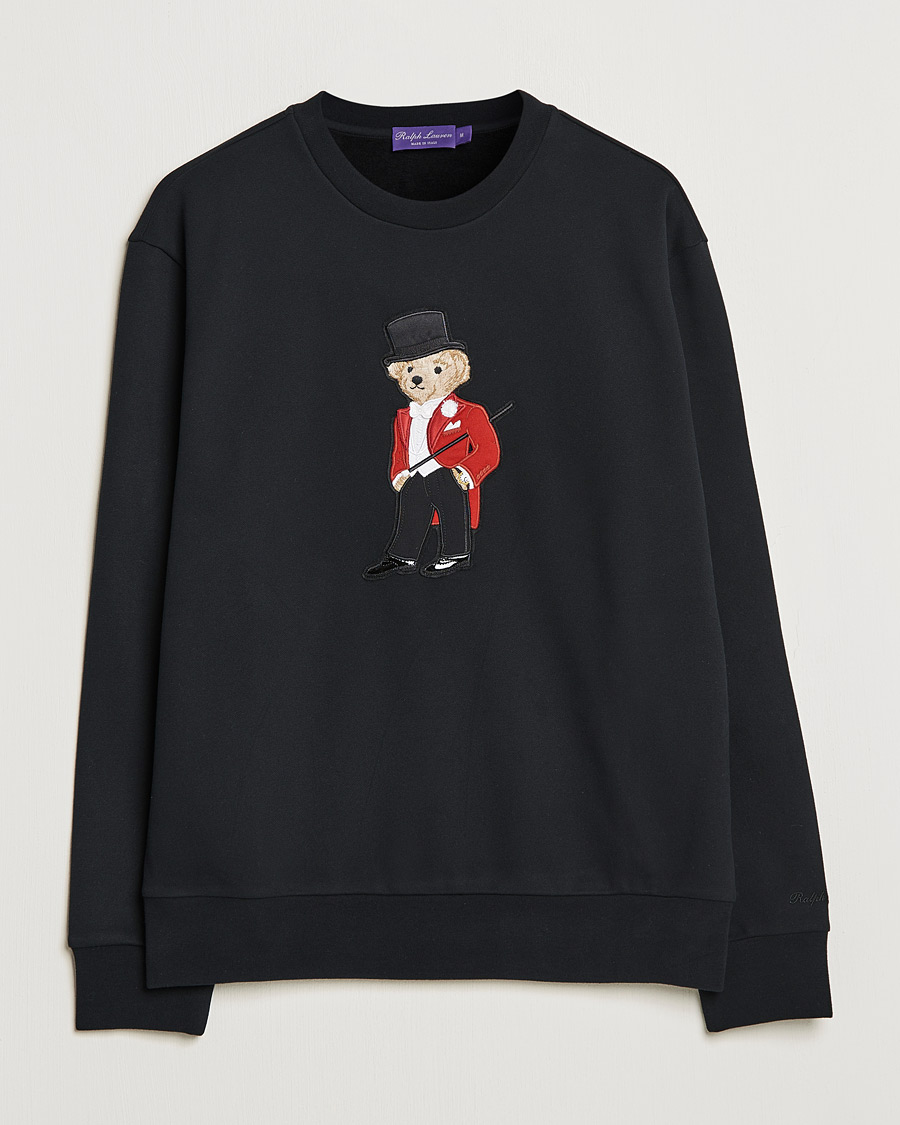 Herr | Tröjor | Ralph Lauren Purple Label | Lux Fleece Bear Sweatshirt Black