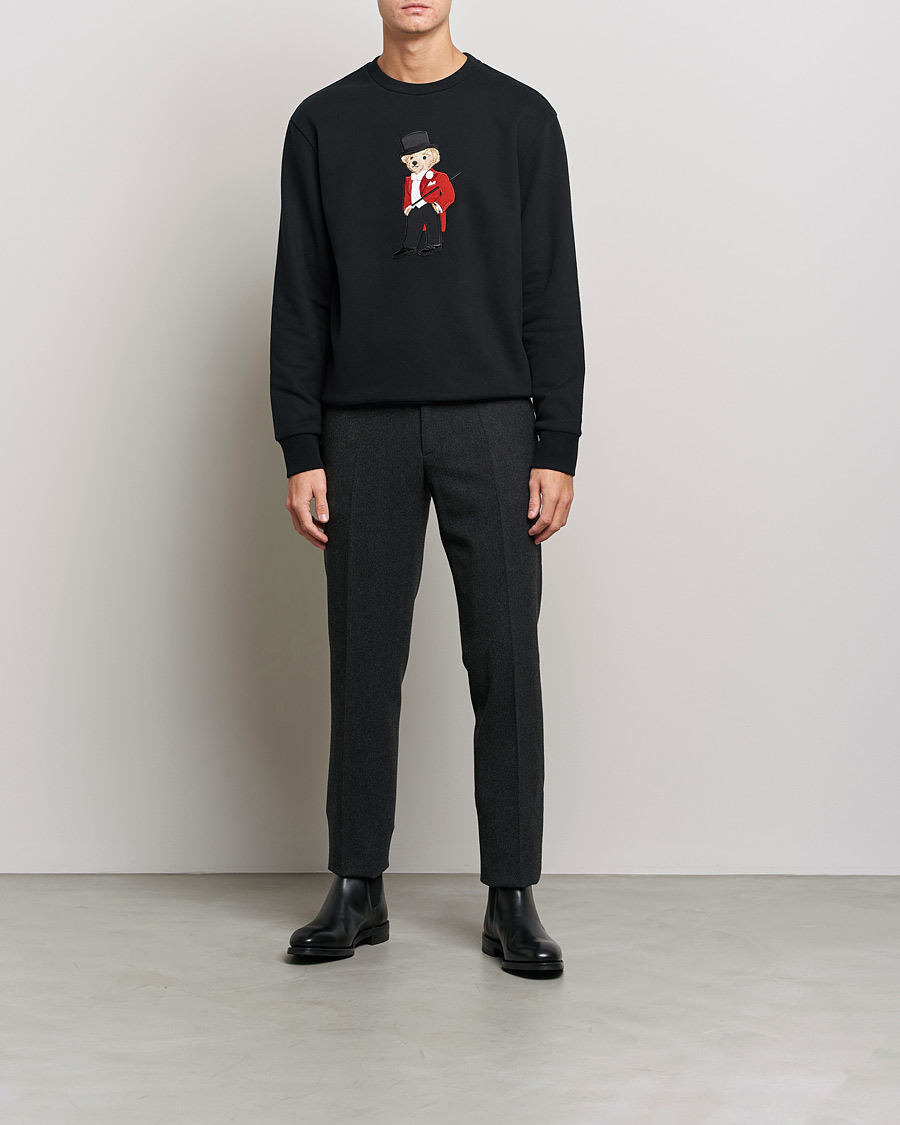 Herr | Tröjor | Ralph Lauren Purple Label | Lux Fleece Bear Sweatshirt Black