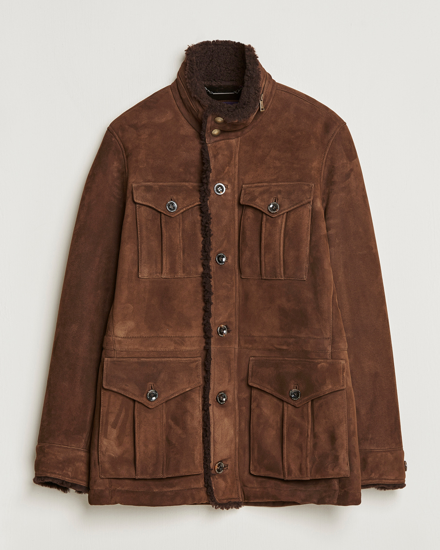 Herr | Jackor | Ralph Lauren Purple Label | Shearling Field Jacket Chestnut