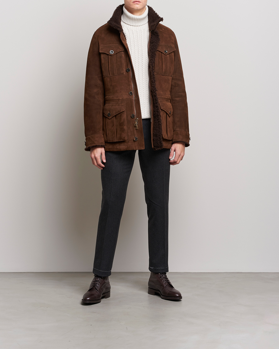 Herr | Jackor | Ralph Lauren Purple Label | Shearling Field Jacket Chestnut