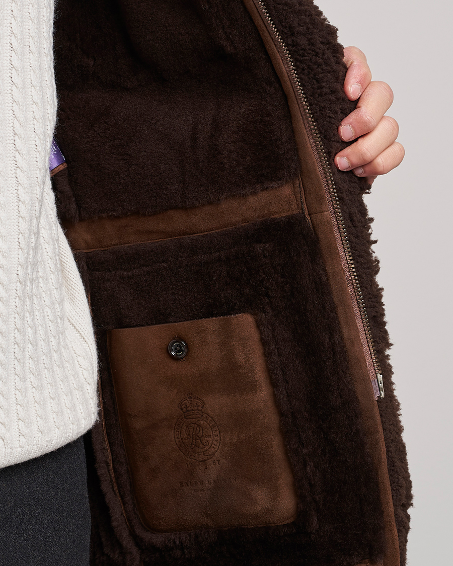Herr | Jackor | Ralph Lauren Purple Label | Shearling Field Jacket Chestnut