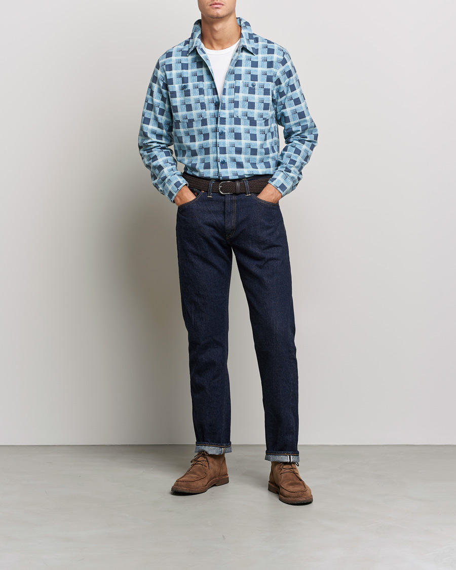 Herr | Skjortor | RRL | Universal Camp Shirt Blue Check