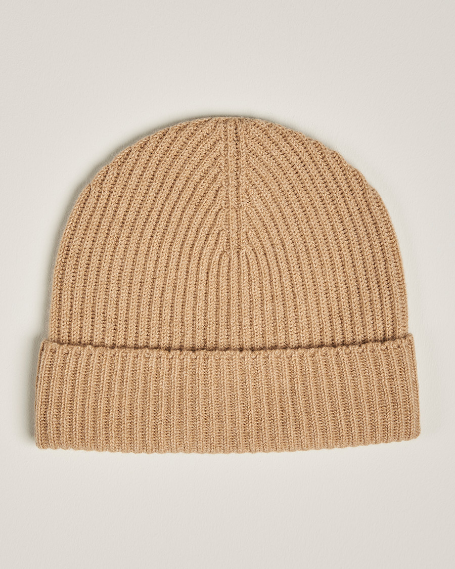 Herr | Johnstons of Elgin Cashmere Ribbed Hat Camel | Johnstons of Elgin | Cashmere Ribbed Hat Camel