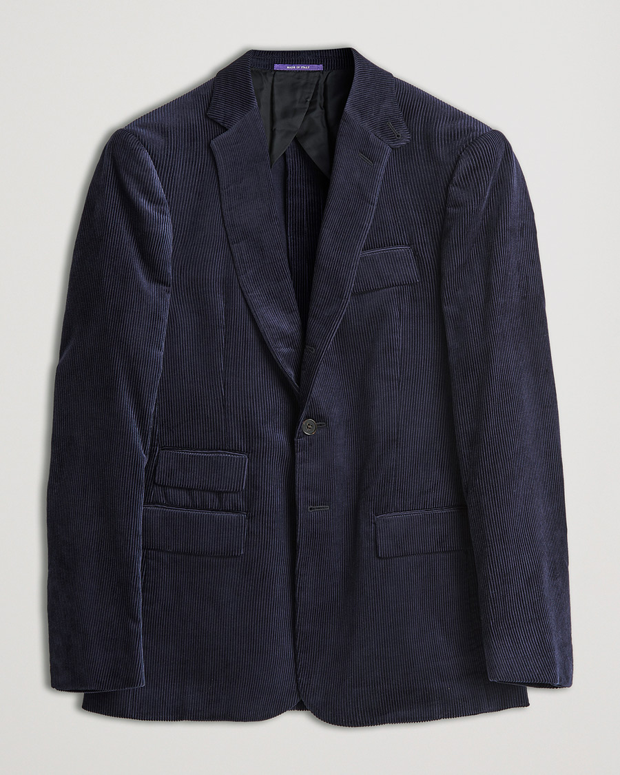 Herr | Kavajer | Ralph Lauren Purple Label | Wale Corduroy Blazer Chairman Navy