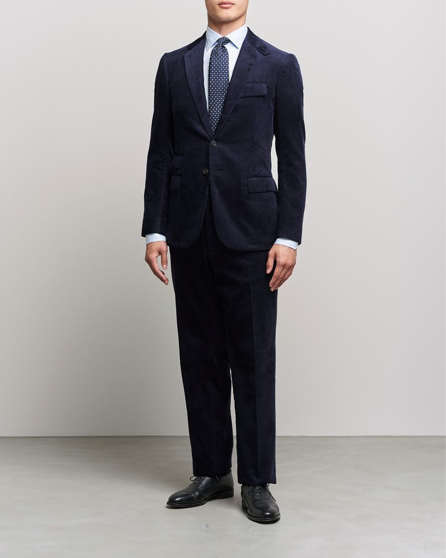 Herr | Kavajer | Ralph Lauren Purple Label | Wale Corduroy Blazer Chairman Navy