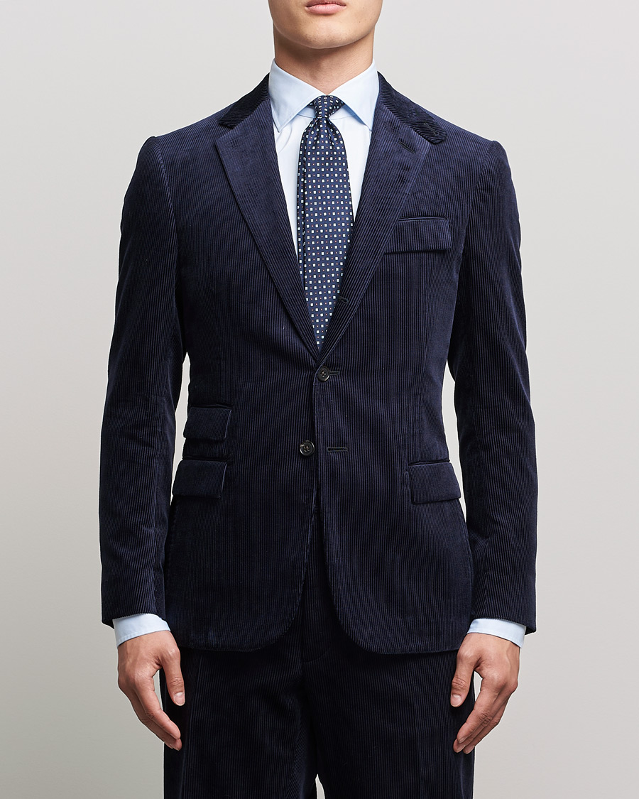 Herr | Kavajer | Ralph Lauren Purple Label | Wale Corduroy Blazer Chairman Navy