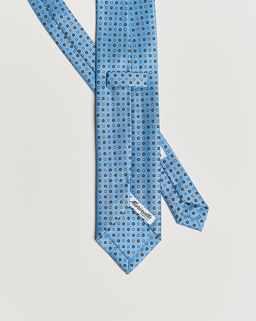 Herr | E. Marinella 3-Fold Micro Dot Silk Tie Light Blue | E. Marinella | 3-Fold Micro Dot Silk Tie Light Blue