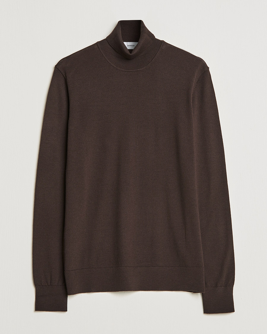 Herr | Tröjor | Samsøe Samsøe | Samsøe & Samsøe Flemming Superfine Merino Wool Roll Neck Mole