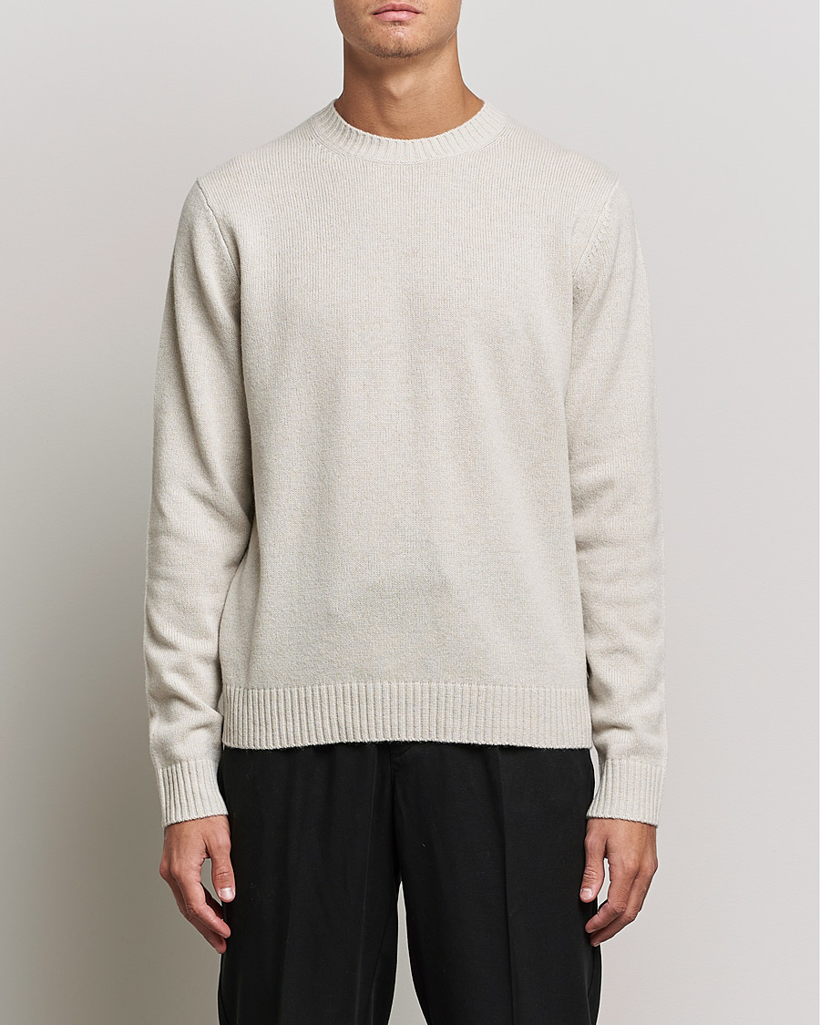 Herr | Stickade tröjor | Samsøe & Samsøe | Syllie Wool Crew Neck Oatmeal