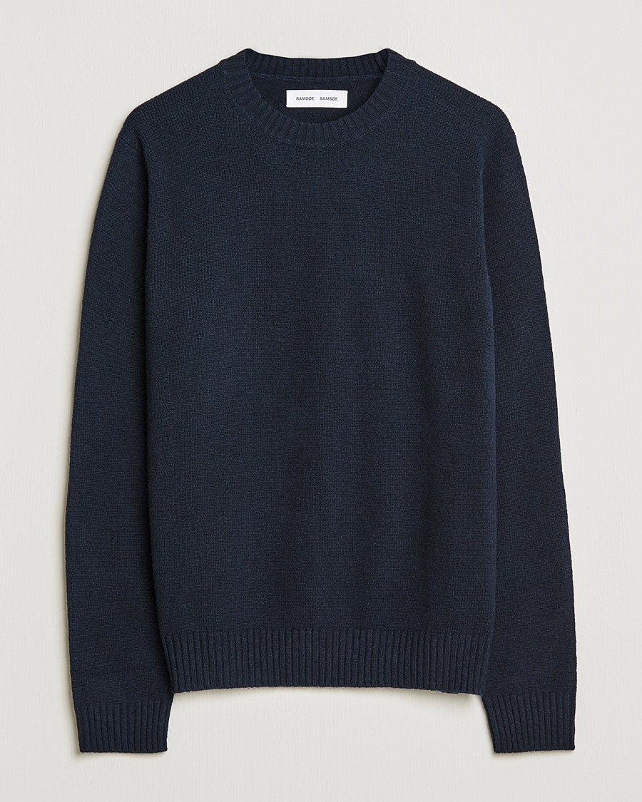 Herr | Tröjor | Samsøe Samsøe | Sylli Wool Crew Neck Salute Navy