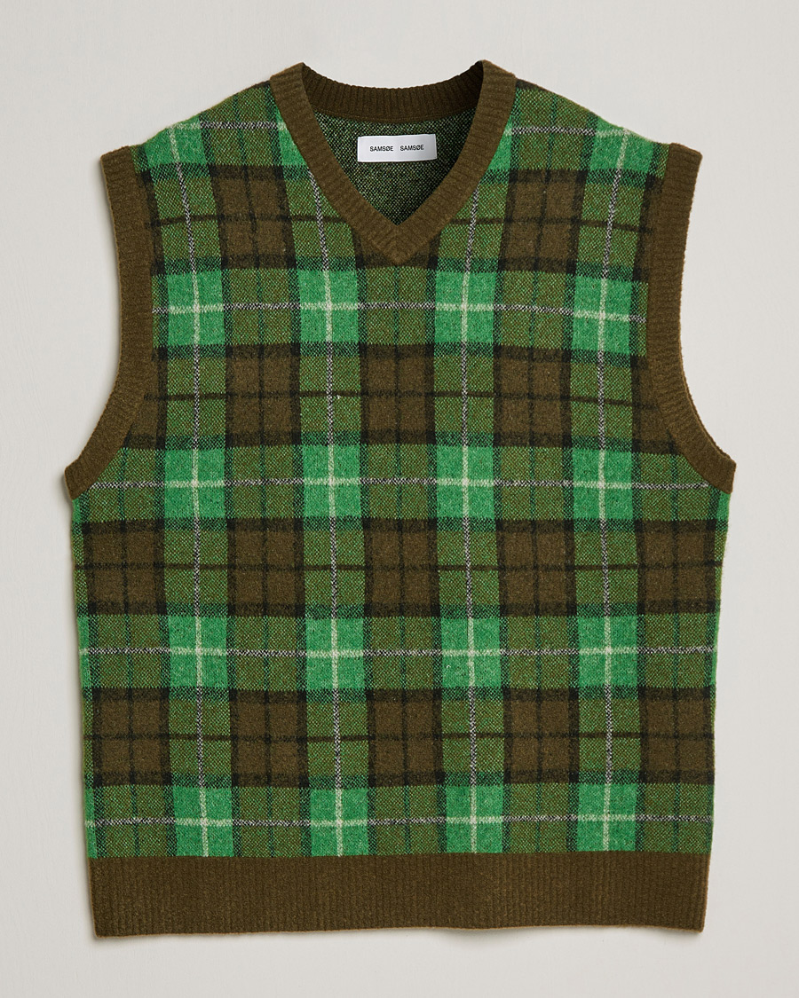 Herr | Tröjor | Samsøe Samsøe | Samsøe & Samsøe James Fine Merino Knitted Vest Medium Green
