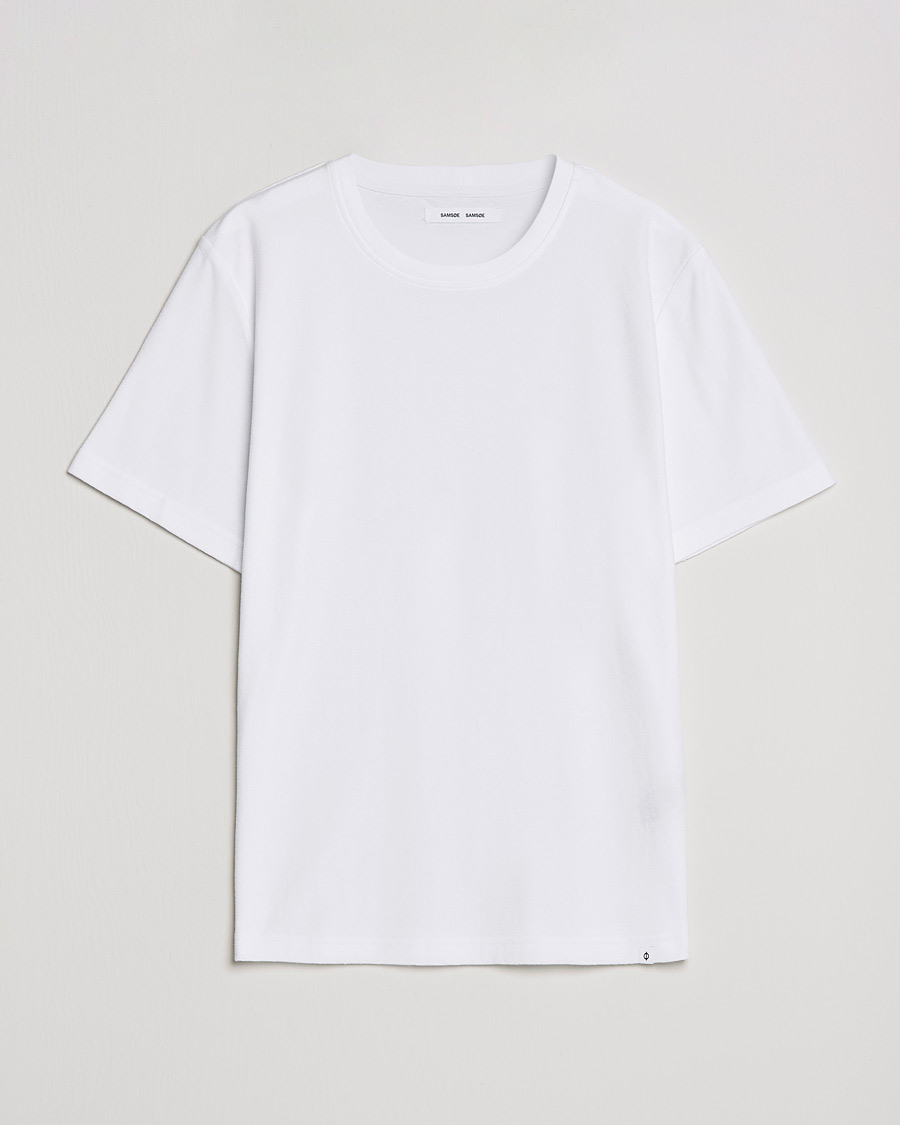 Herr | T-Shirts | Samsøe Samsøe | Samsøe & Samsøe Odin Terry Organic Cotton T-Shirt White