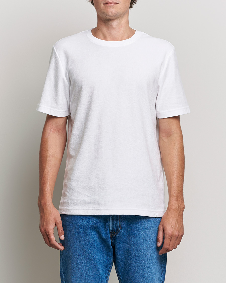 Herr | T-Shirts | Samsøe Samsøe | Samsøe & Samsøe Odin Terry Organic Cotton T-Shirt White